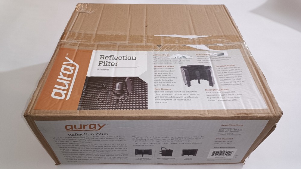 Auray RF-5P-B Reflection Filter Lightweight Portable Sound Isolation
