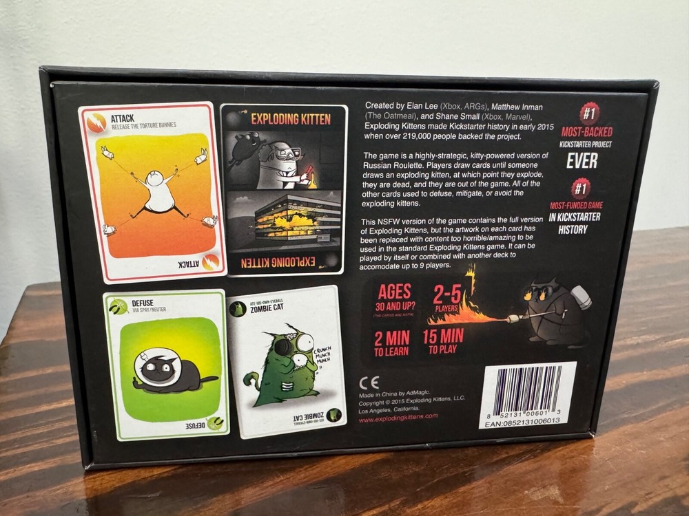 Exploding Kittens Game Deck NSFW Edition