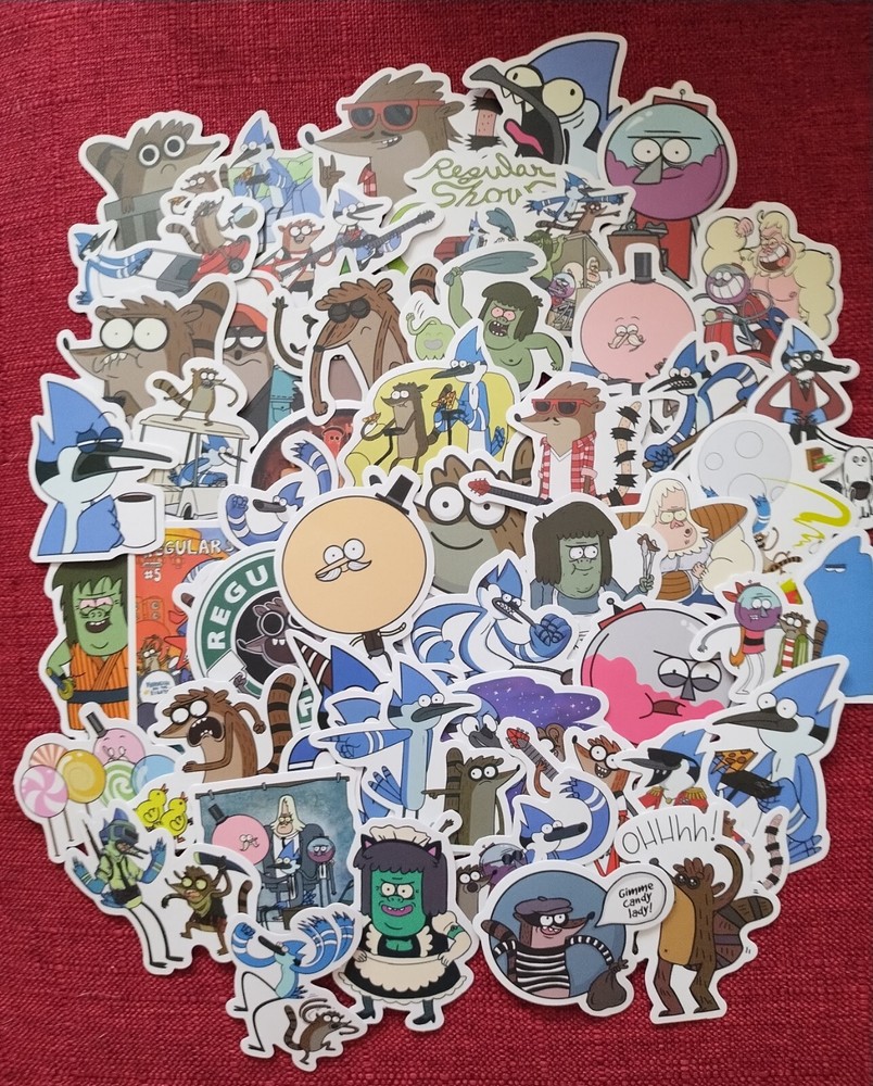 50pc. REGULAR SHOW WATERPROOF VINYL STICKERS/DECALS