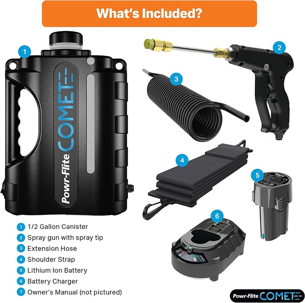 Comet Multipurpose Battery-Operated Sprayer by Powr-Flite Micron Atomizer NEW