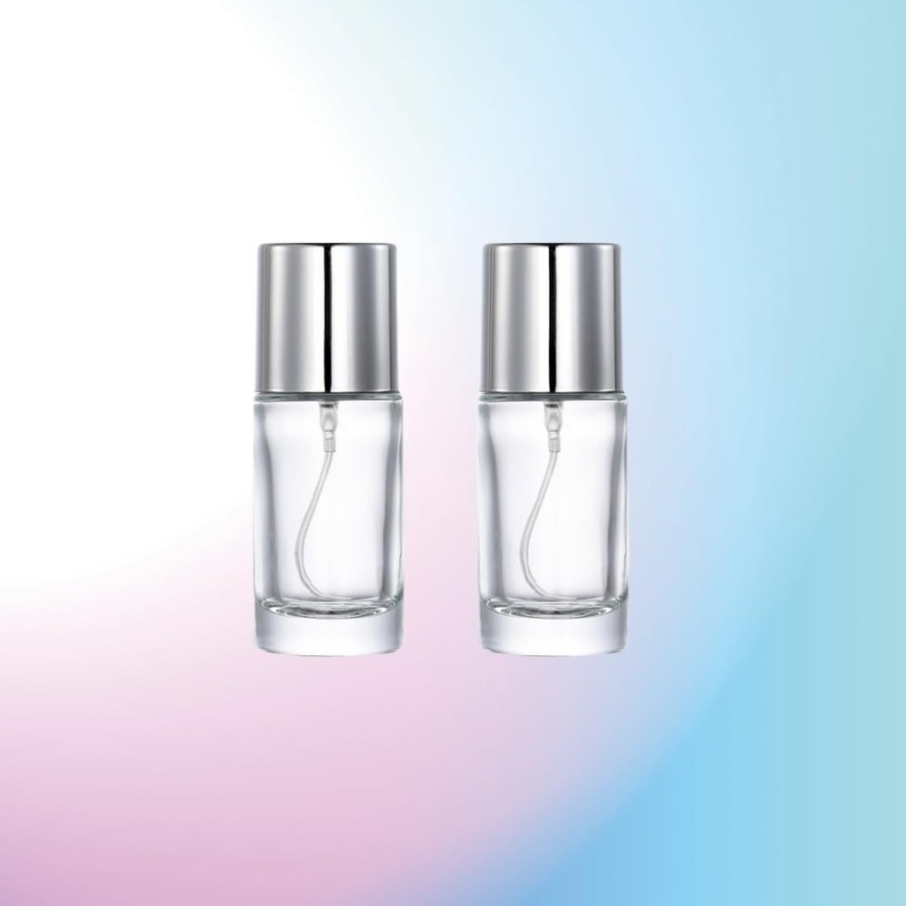 YORROR 2 Pack 20ml Glass Perfume Atomizer,Empty Refillable Mini Clear
