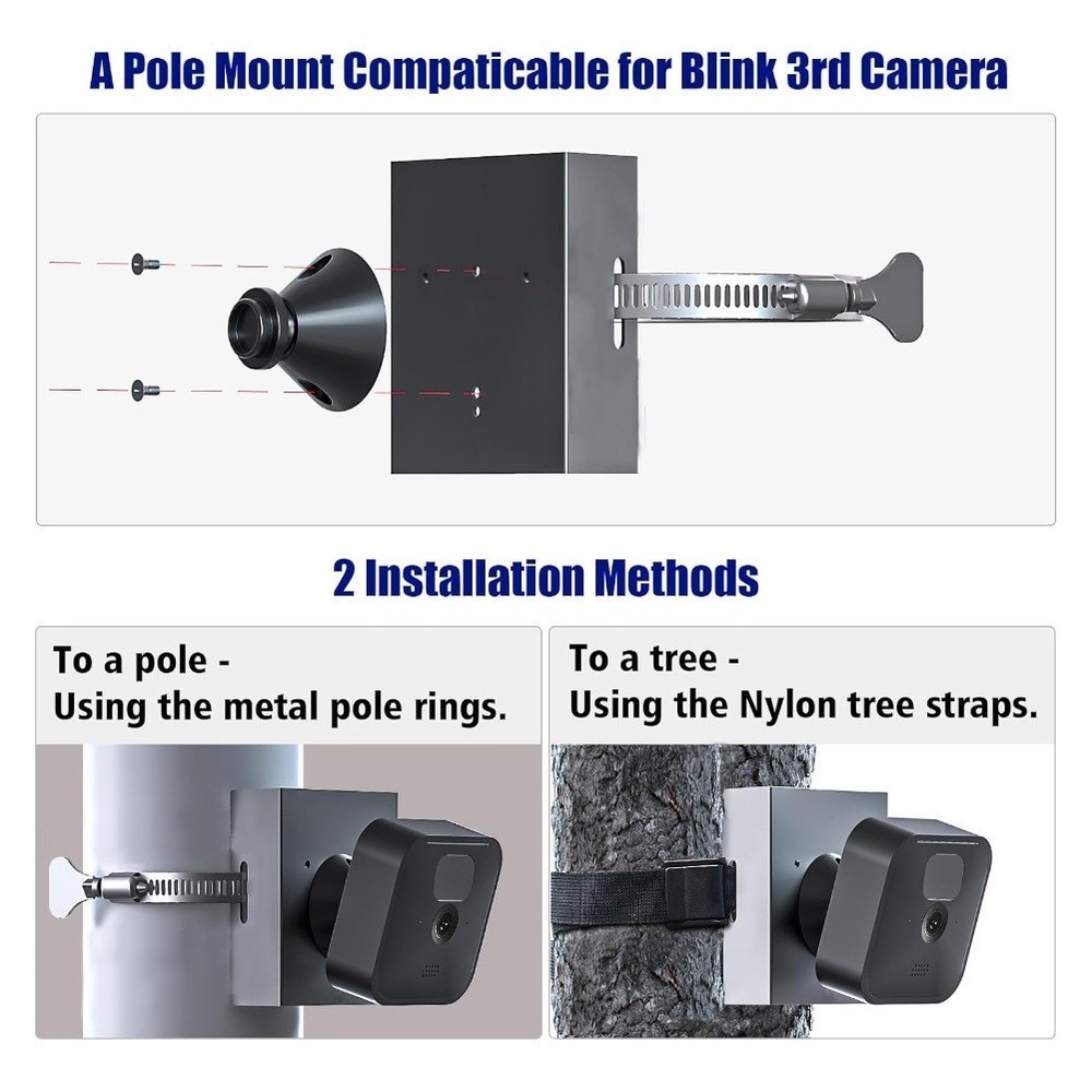 Solar Panel Mount with 360 Degree Rotation and Wall Pole Tree Installation Kit