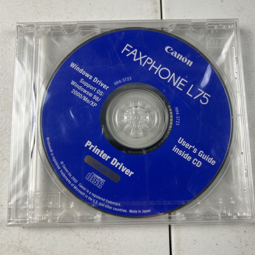 Canon FAXPHONE L75 Printer Driver CD Windows 98 2000 Me XP