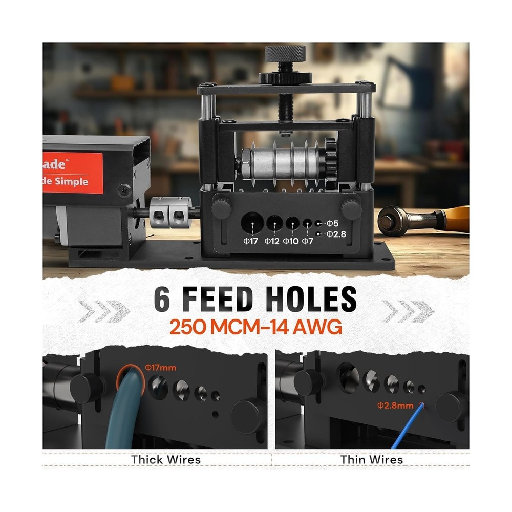 Automatic Wire Stripper Machine with Upgraded Motor, Electric Cable Stripping...