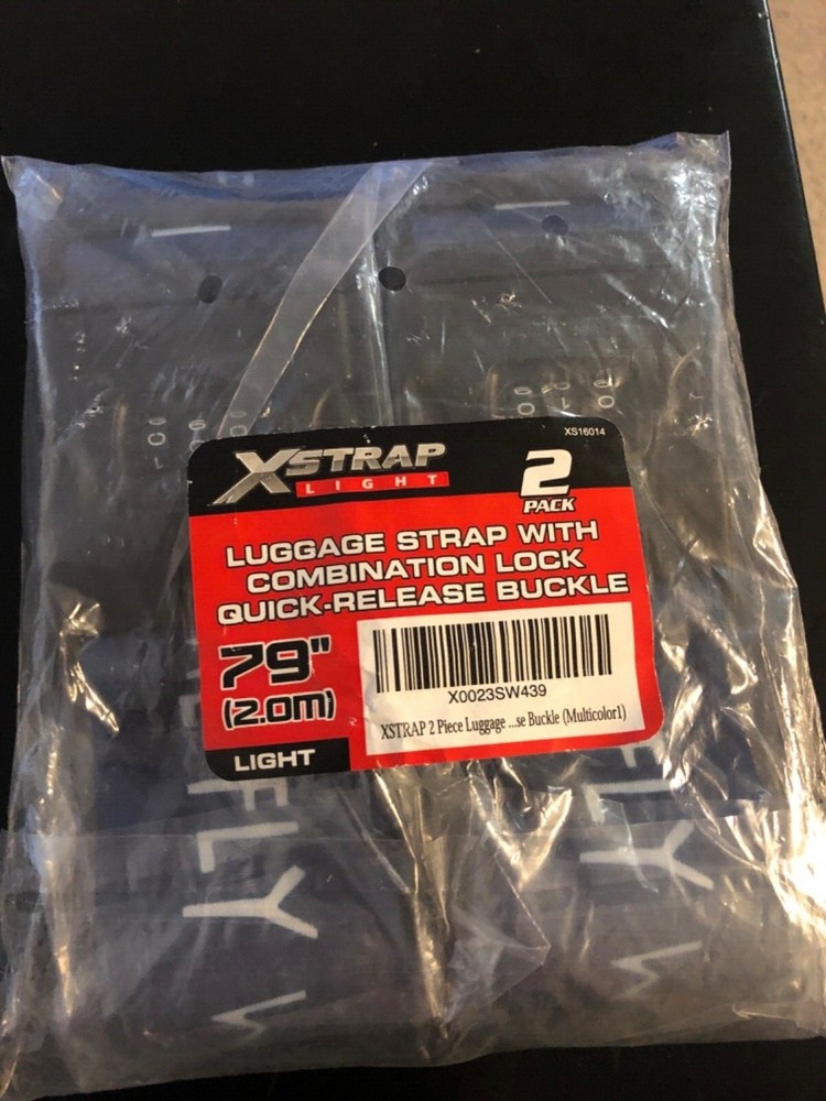Xstrap Light 2 Pack Luggage Strap With Combination Lock Quick Release Buckle 79”