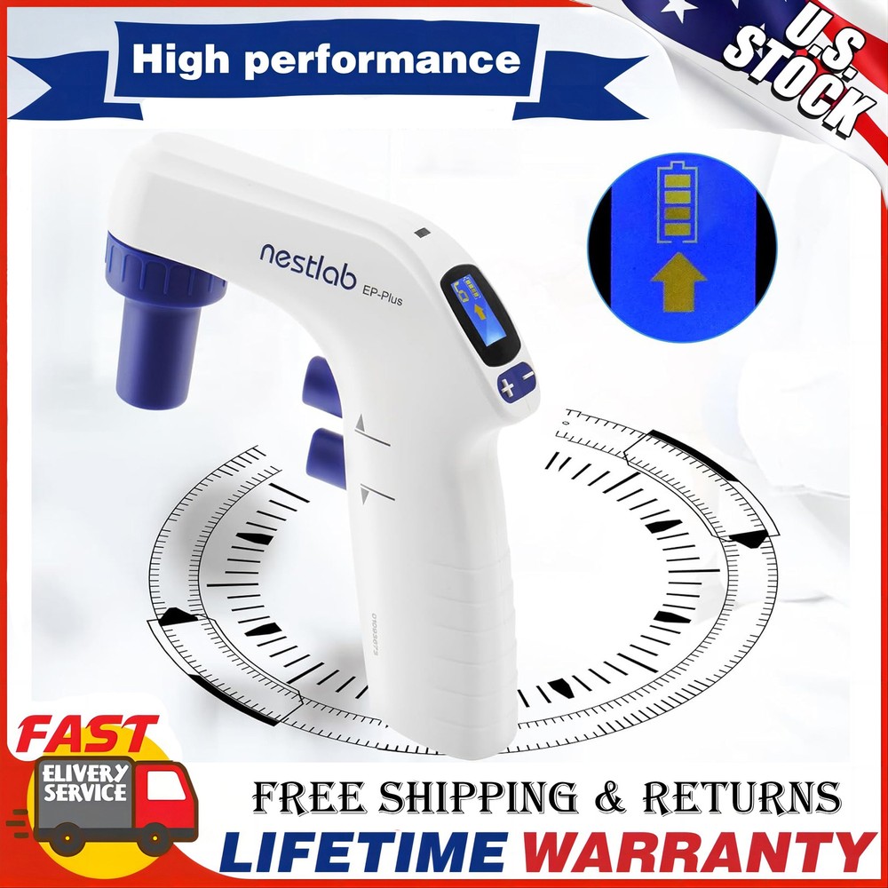 0.1-100ml Controller Electronic Pipettor for Lab LCD Screen 6 Adjustable Speed