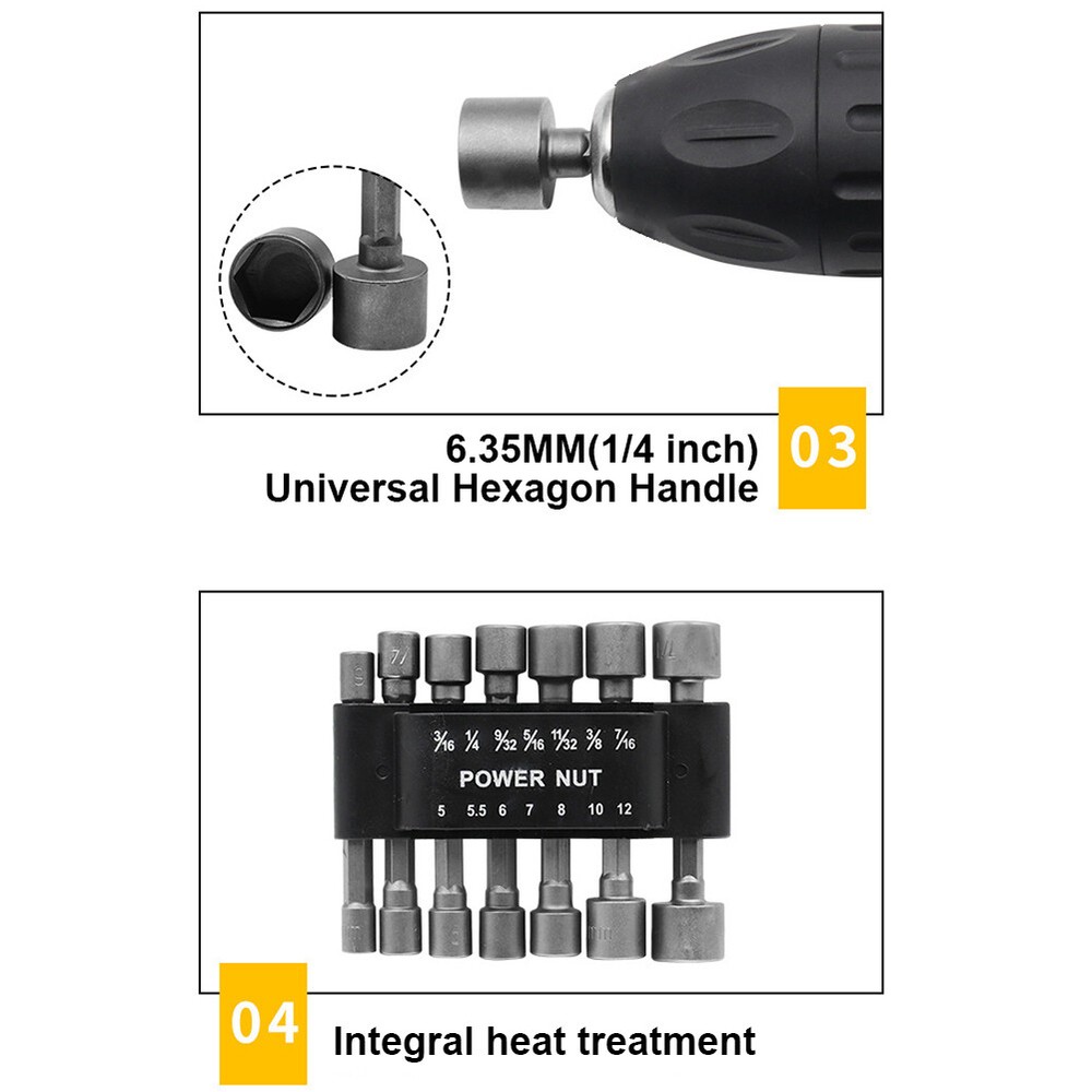 14pcs Powerful Socket Set Hexagonal Wrench Screwdriver Socket Extension Rod Tool