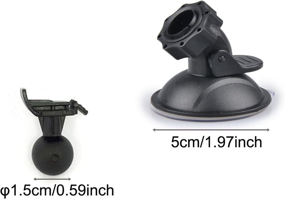 Dash Camera Suction Cup Mount Dashcam Mounts Holder with 13 Ball Joints Black