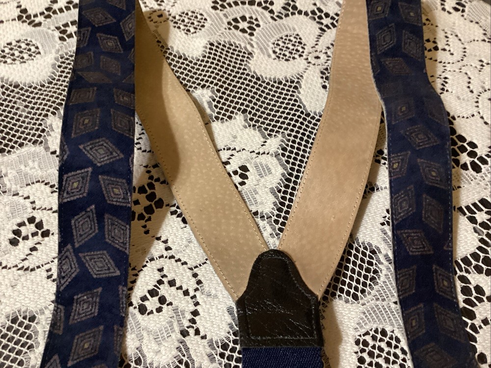Leather/Suede Suspenders With Brass Hardware