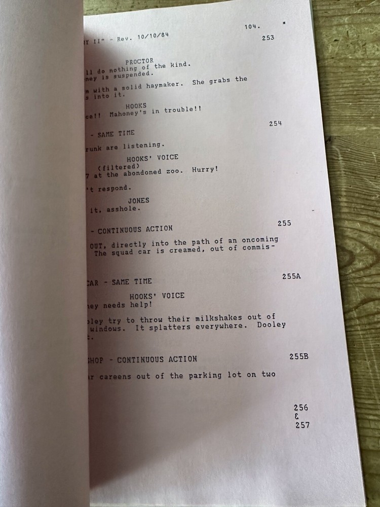 Police Academy 2: BARRY BLAUSTEIN ORIGINAL MOVIE SCREENPLAY SCRIPT