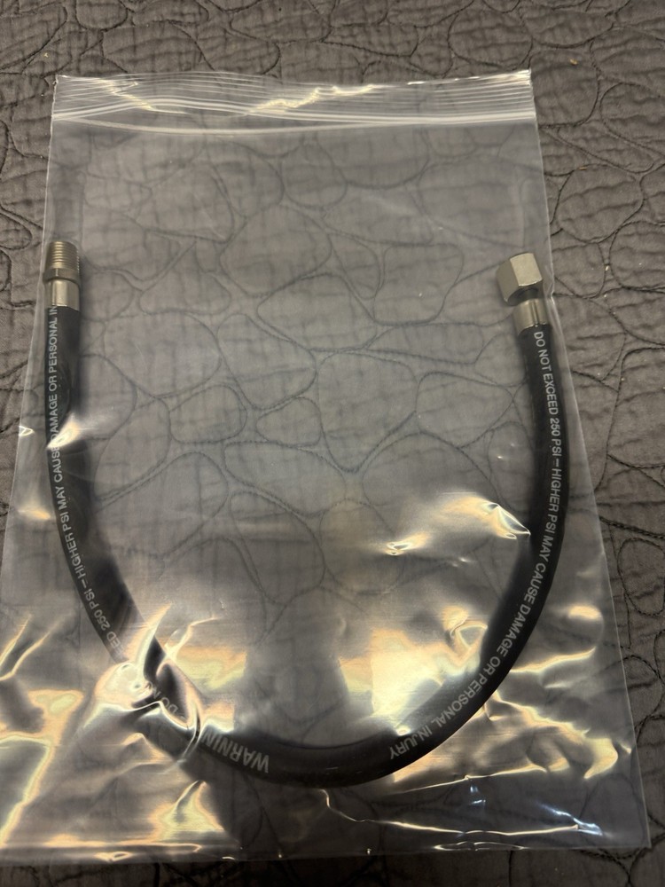 USA MADE~ High Pressure Hose Assembly  1/4 " Male x 1/4" Female~20" Long-250PSI