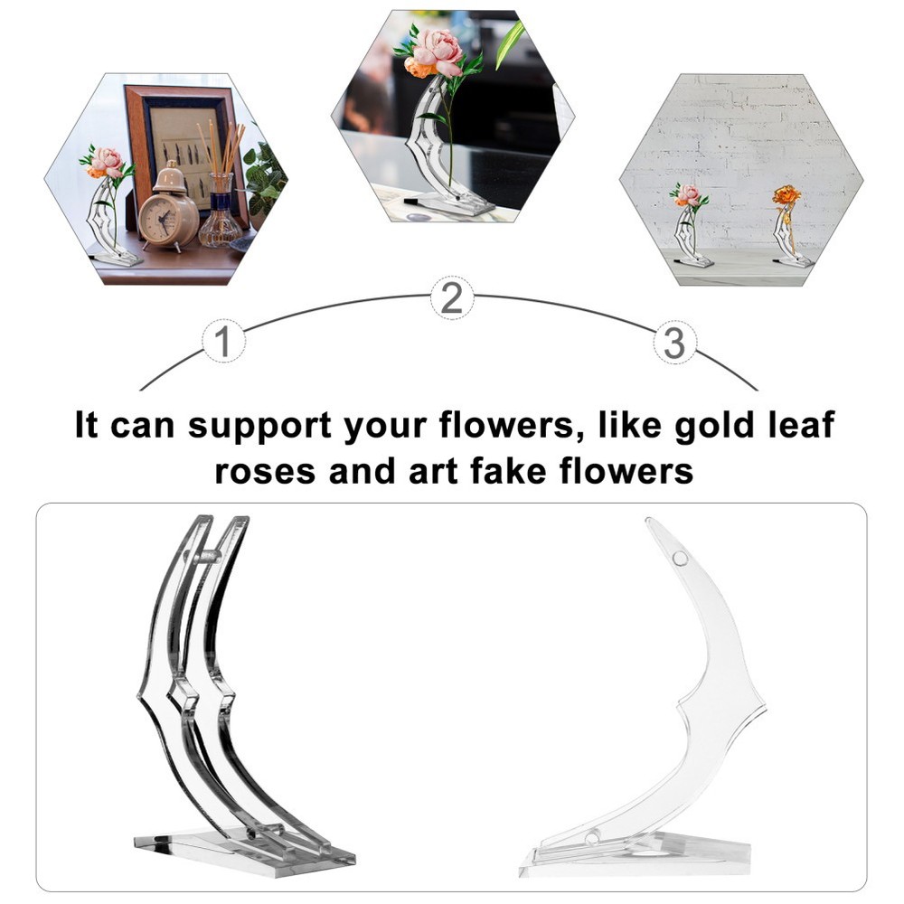 Acrylic Rose Display Stand Rose Flower Stem Holder Support Base