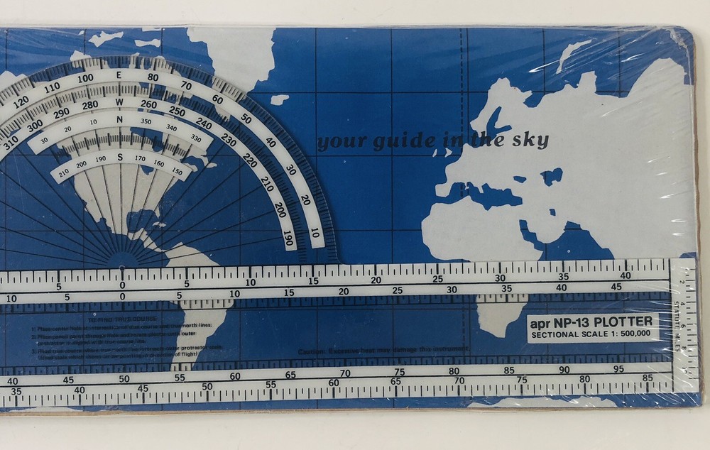 APR Navigation Plotter NP-13 Aeronautical Measure Course Lines WAC New Flying