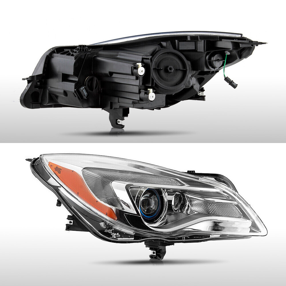 For 2014-2017 Buick Regal Halogen Headlight w/Bulb Chrome Right Passenger Side