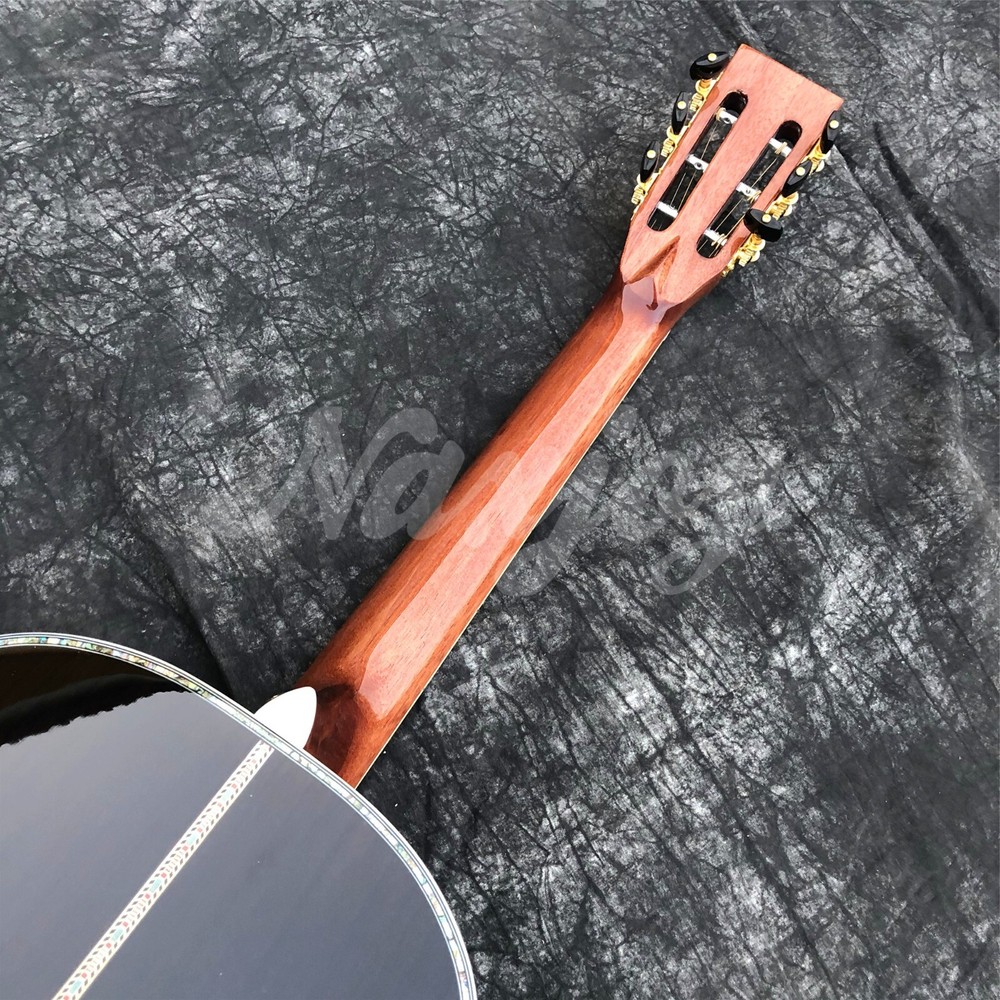 Wine Red 39" OOO Type Solid Spruce Top Acoustic Guitar Abalone Ebony Fingerboard