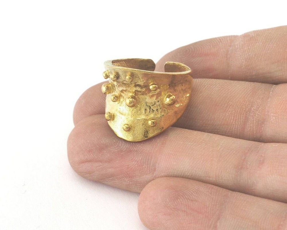 Statement Ring Adjustable Raw Brass (18mm 8US inner size) 3839