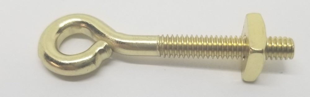 POLISHED BRASS EyeBolt eyelet post for bail pull handle drop hook hole steel