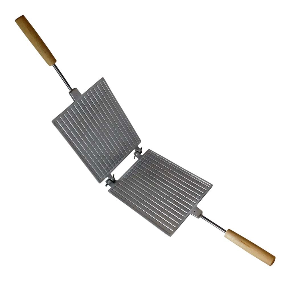RECTANGULAR ALUMINUM WAFFLE IRON FOR WAFFLE ROLLS MAKING ON THE STOVE