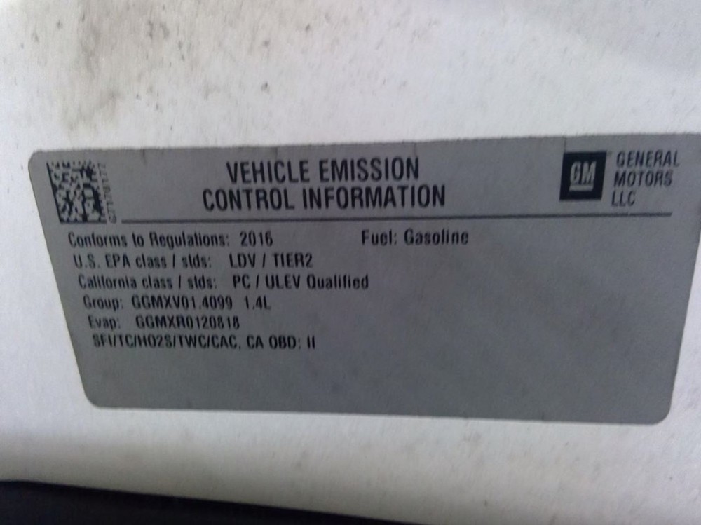 CRUZE 2016 Transmission Shift 972994