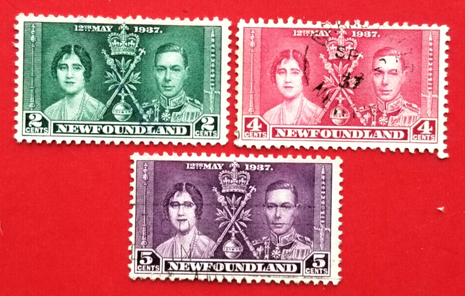 Canada Newfoundland #230-232 Coronation - Omnibus Issue Used