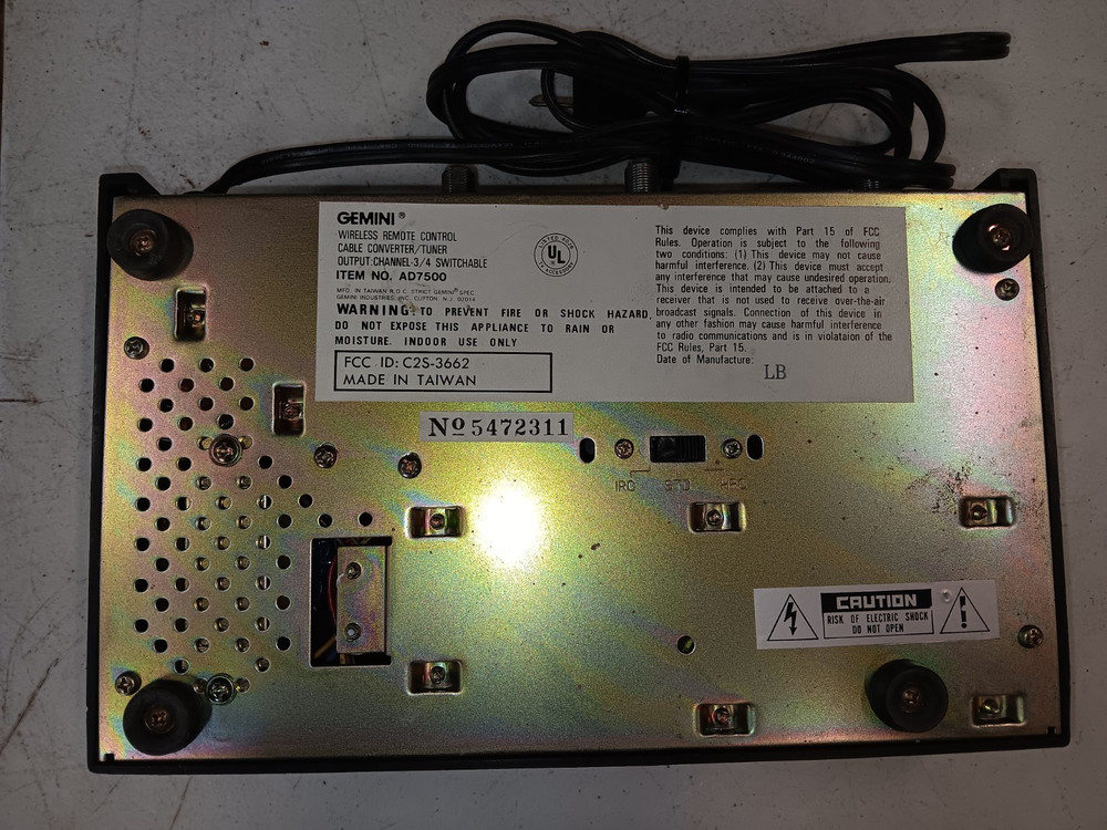 Gemini Cable Converter/Tuner AD 7500