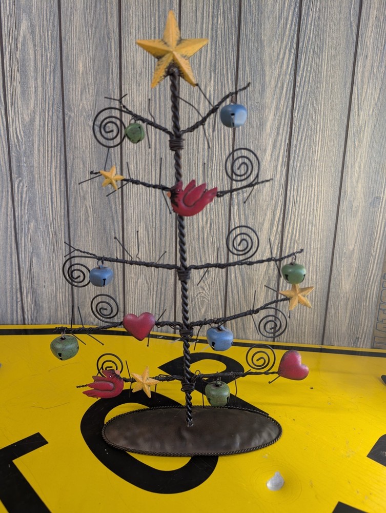 Vintage Primitive Metal Christmas Tree Table top