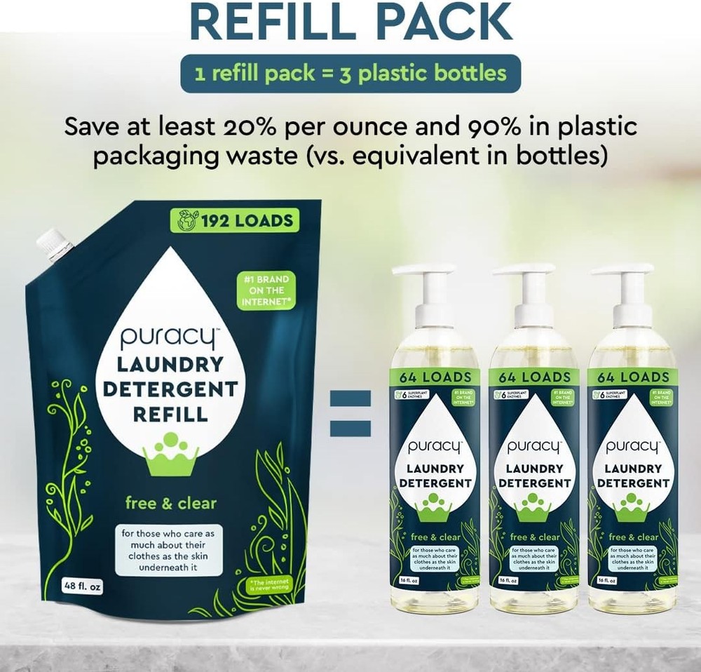 Laundry Detergent - Enzyme-Powered Liquid Laundry Detergent Concentrate, Natural