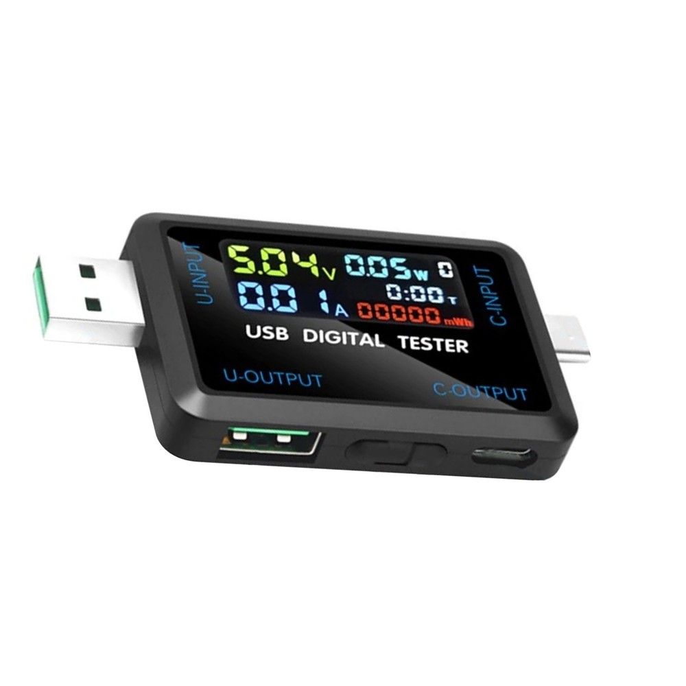 Replacement USB Type C Voltmeter Ammeter with Timing Function Power Monitor