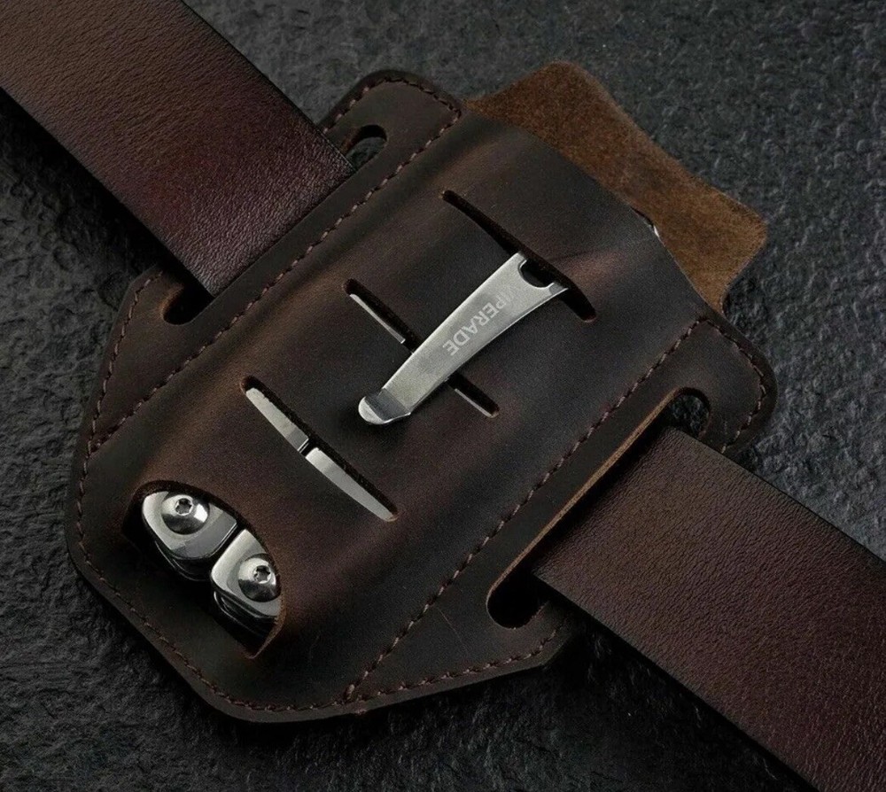 LeatherMan Folding Blade Pocket Knife Multitool Sheath EDC Belt Organizer