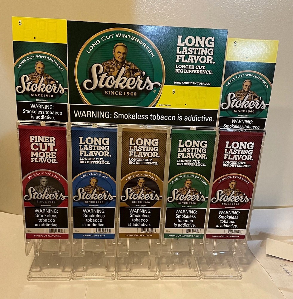Stokers Moist Snuff Tobacco Six Can Module Display Case