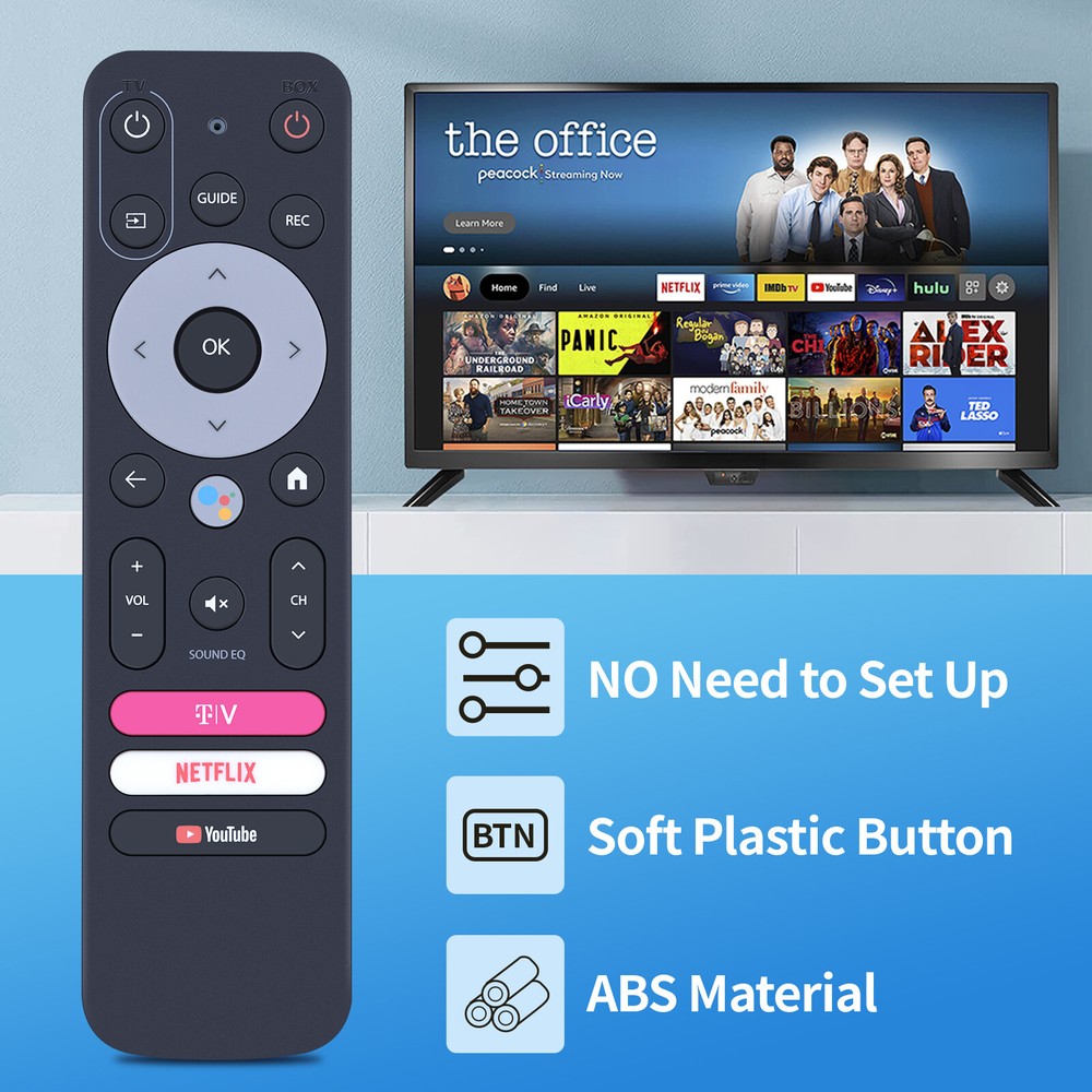 New TVision Remote For TVision HUB Google TV Replacement Remote Control