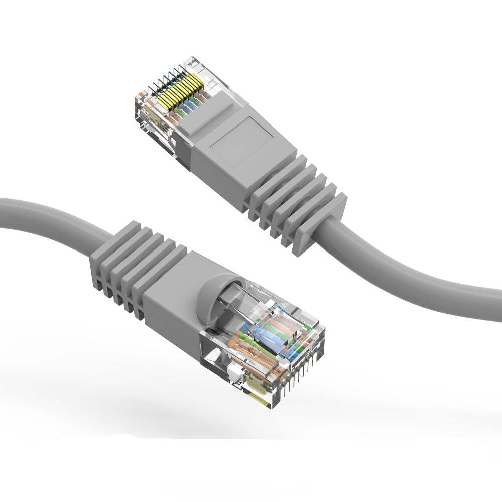 9Ft CAT5E UTP Ethernet Network Booted Cable Gray