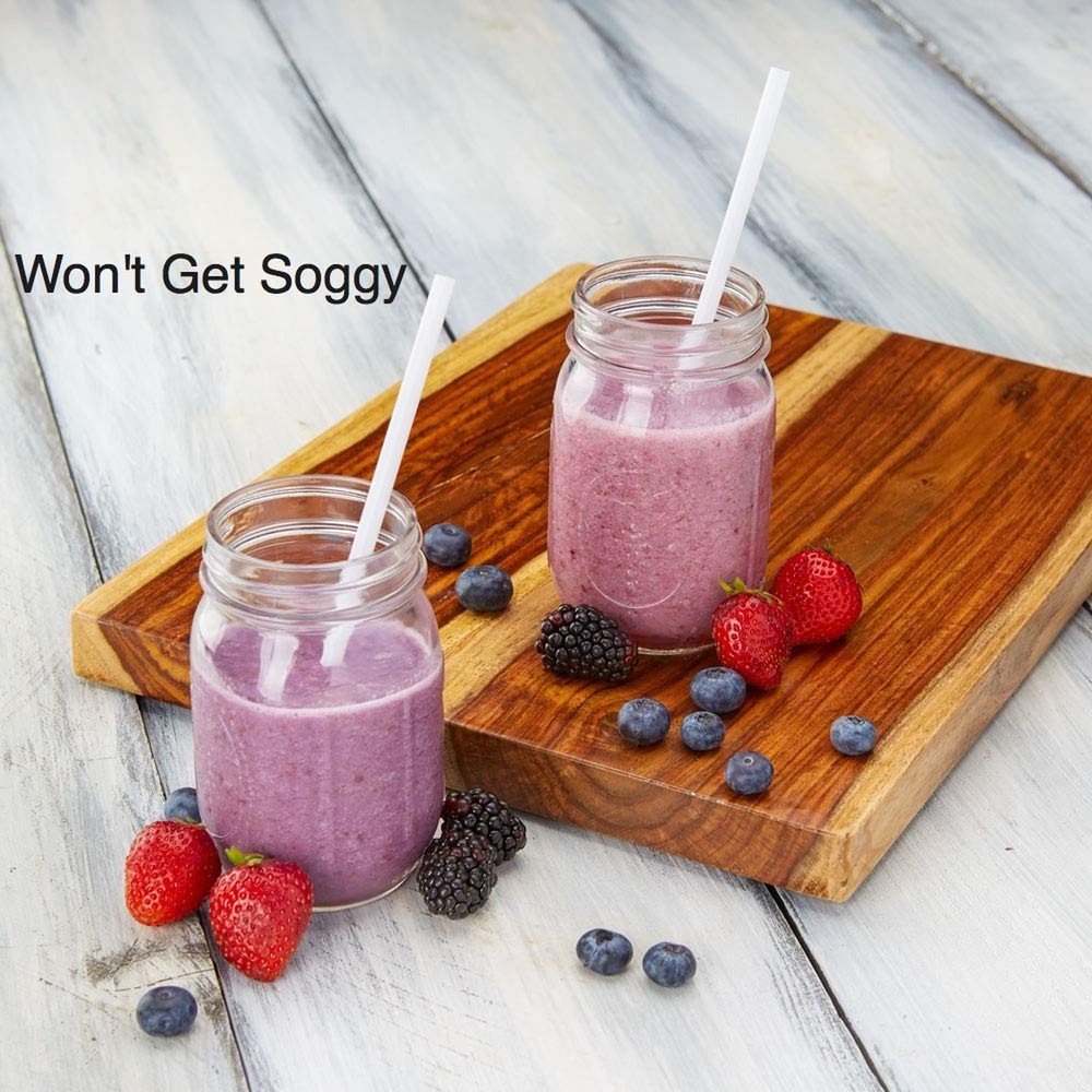 Compostable Drinking Straws - Bulk Pack of 300 - Plastic Alternative Corn-Sta...