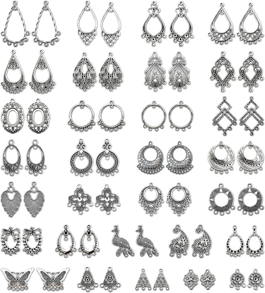 Antiqued silver earring jewelry making kit