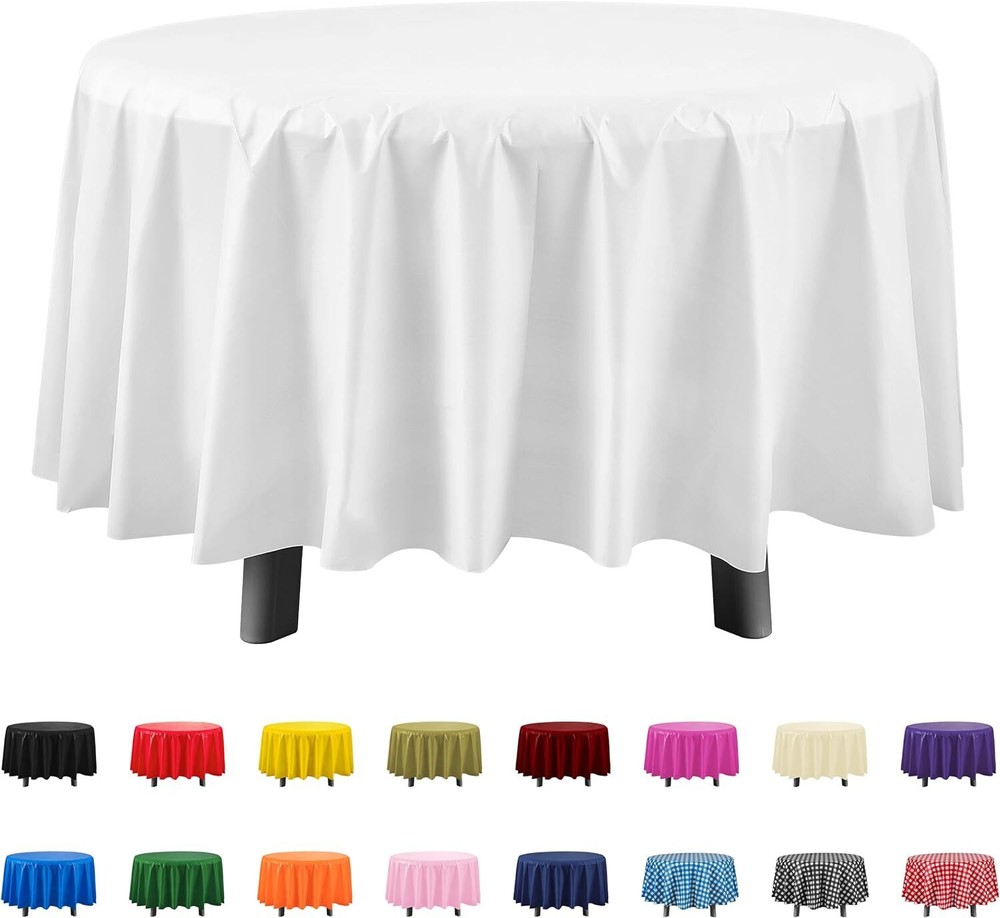 Eleclassi White 6 Pack Premium Round Disposable Plastic - 6 Pack,