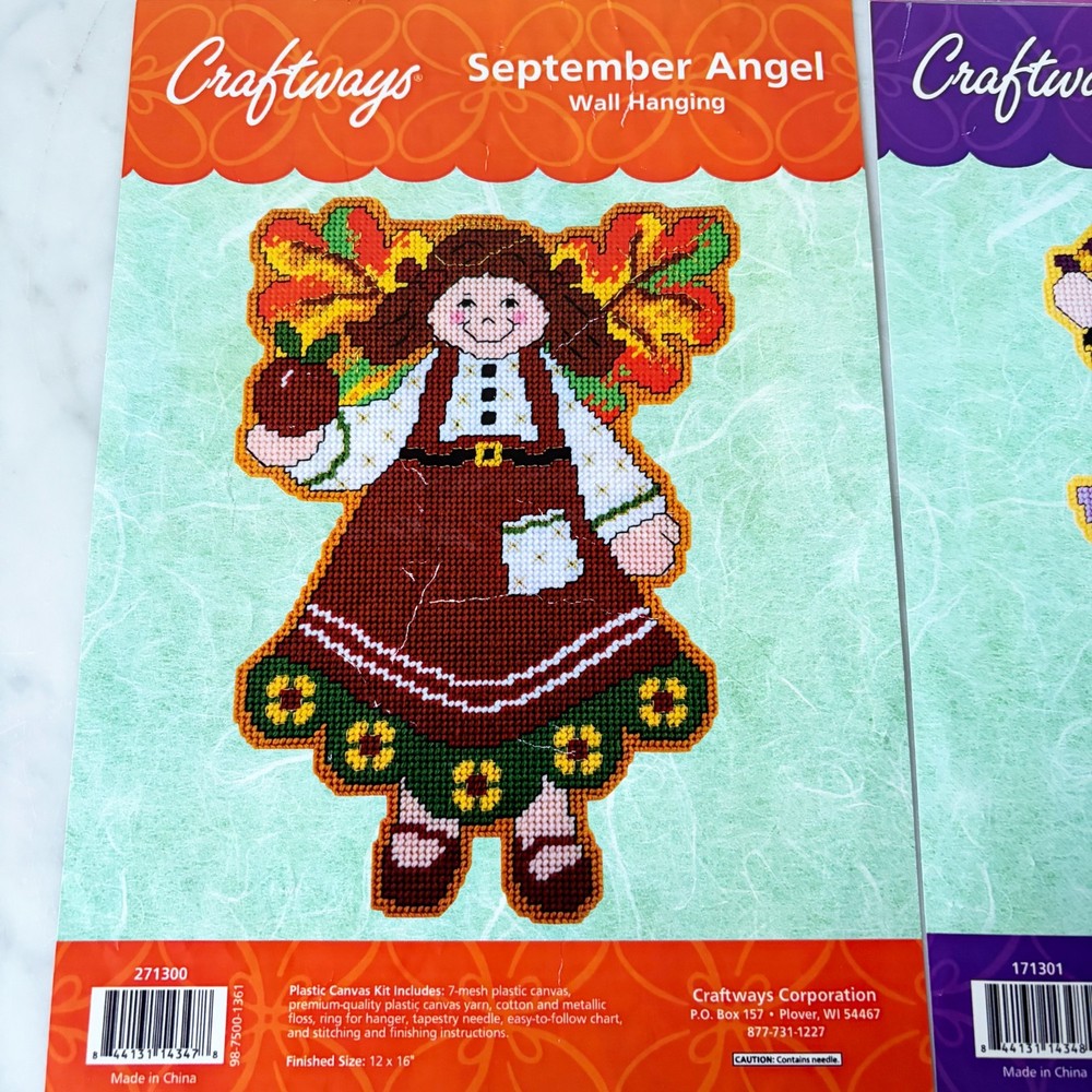 Craftways Monthly Angel Plastic Canvas Wall Hanging Patterns - 9 Patterns Only