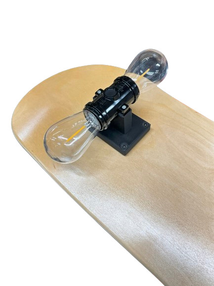 Skateboard Deck Wall Mount Lamp Lighting Kit - Easy Assembly