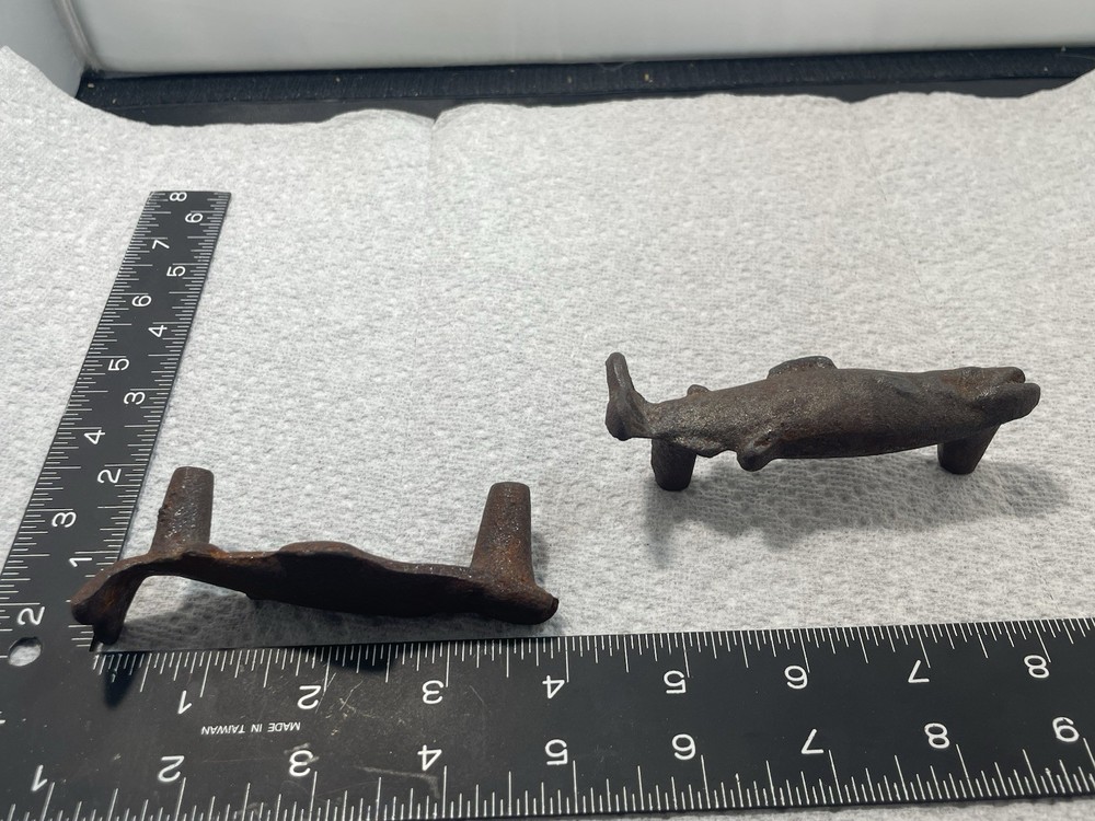 Vintage Iron Salmon Fish Drawer Pulls