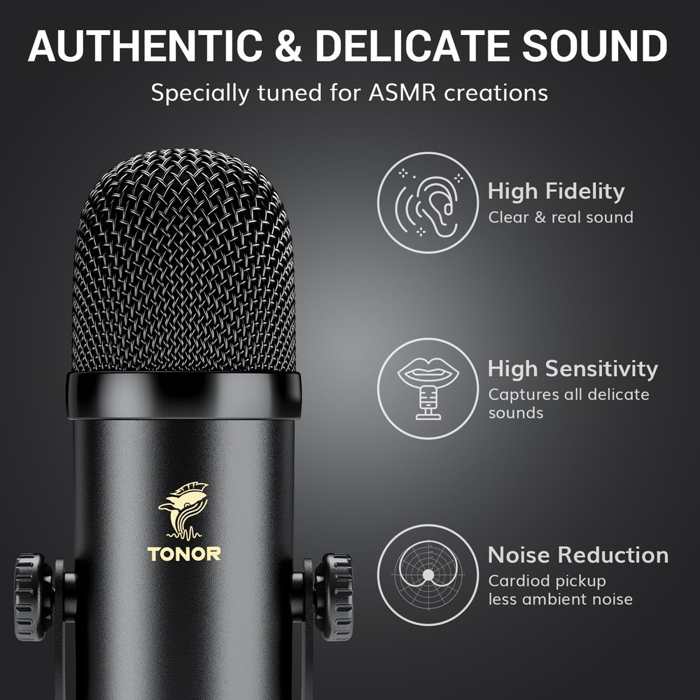 ASMR Microphone Equipment Bundle with Audio Interface, Immersive 3D Stereo Au...