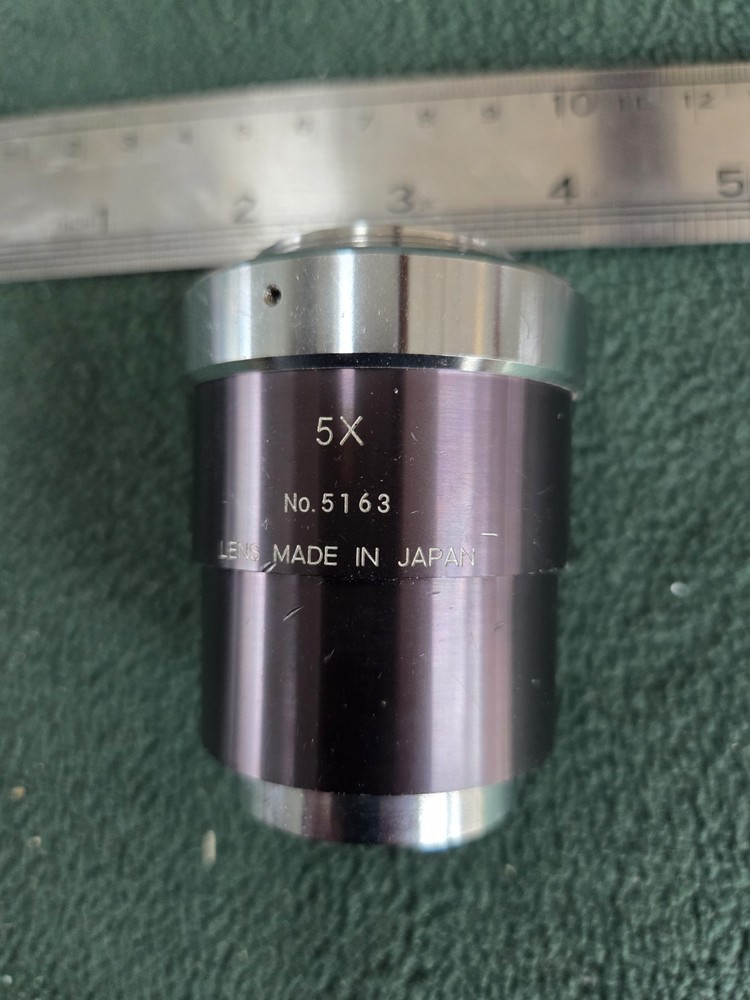 LARGE  MICROSCOPE OBJECTIVE LENS 5X  S/N 5163