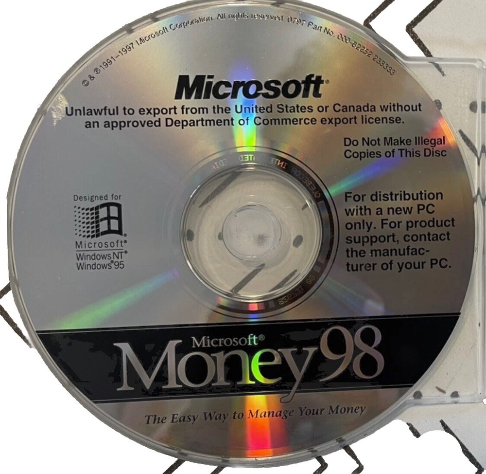 Microsoft Money 98 Software For windows 95