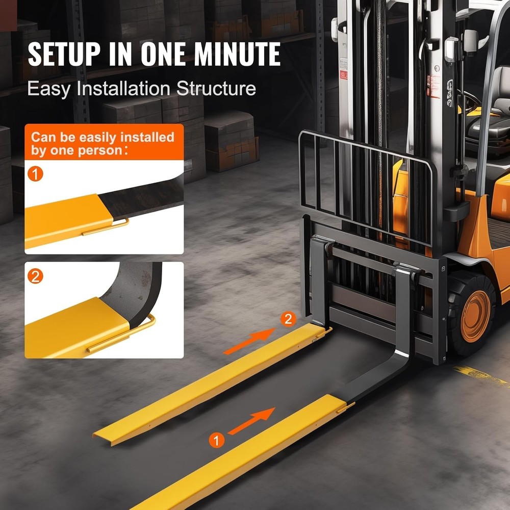 Universal 84" Fork Extensions for Forklifts | Quick Installation & 4.5" Width