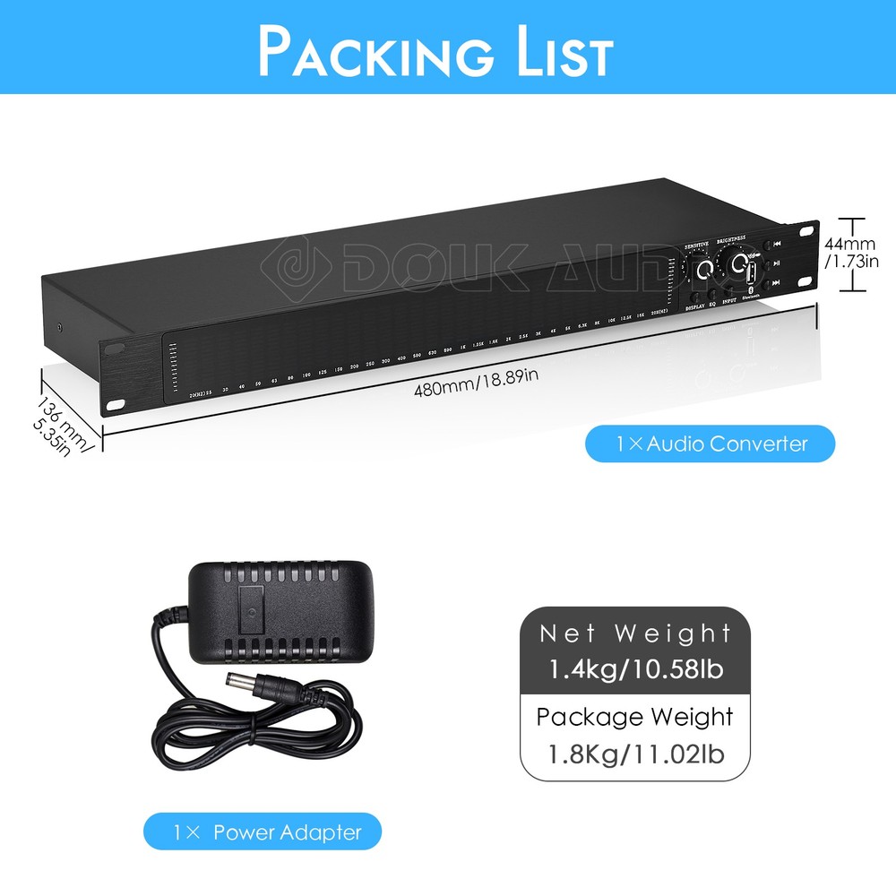 12-band LED Spectrum Analyzer Bluetooth Digital Audio Display for Studio/KTV