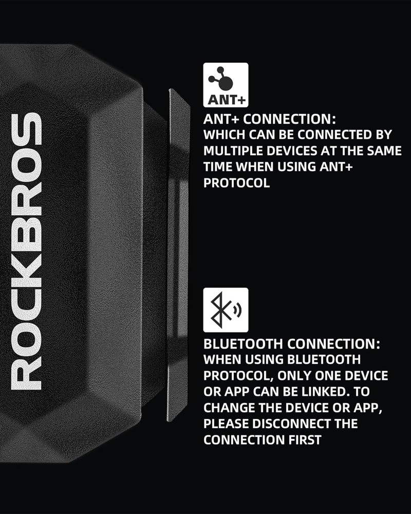 ROCKBROS Bike Computer Wireless Speedometer ANT+Bluetooth w/Speed Cadence Sensor