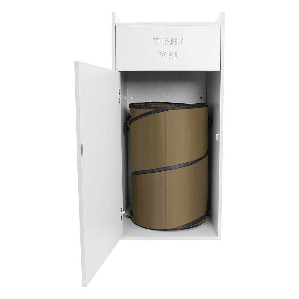 Modern Trash Can, Commercial Trash Can, Trash Can Cabinet Rectangular Silver
