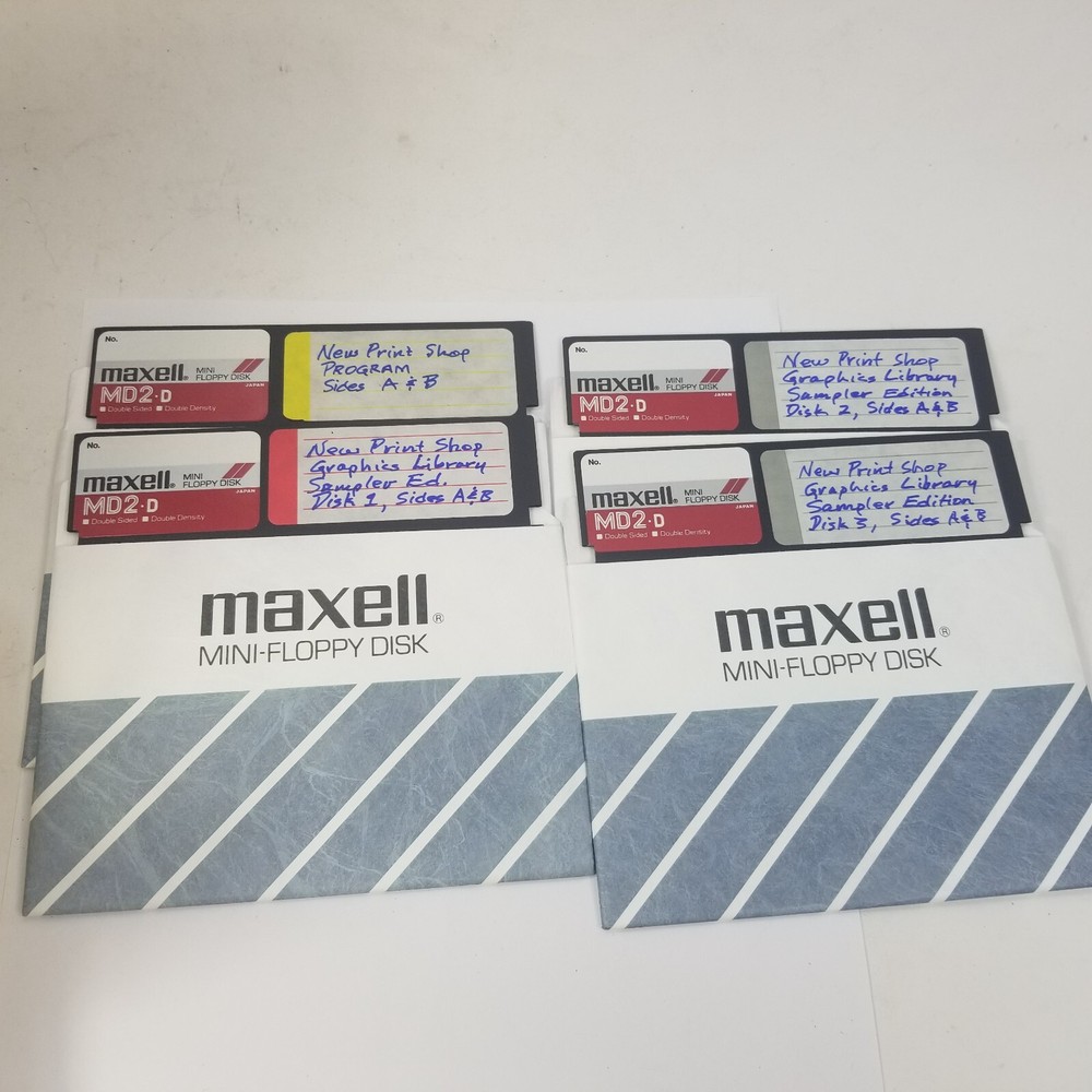 Vintage Apple II Print Shop Graphics Library 5.25” Floppy Disk