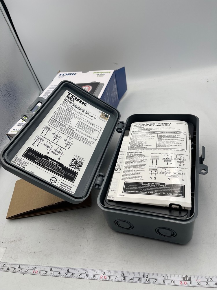 Tork Time Switch TU40 Electromechanical 24 Hour Multi-Voltage Plastic Case DPDT
