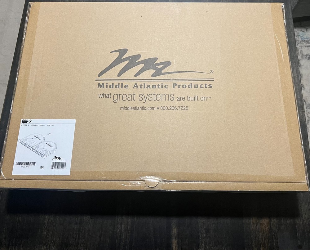 Middle Atlantic QBP-2 Quiet 2 Blower  Panel - Keep rack cool - New in Box
