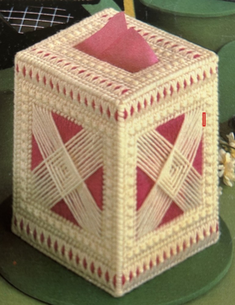 PLASTIC CANVAS TISSUE BOX COVER - PATTERN ONLY