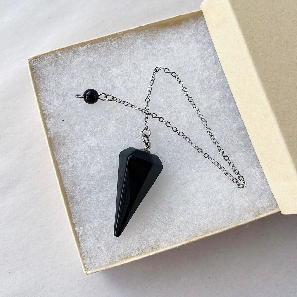Black Onyx Pendulum Gemstone Meditation Dowsing